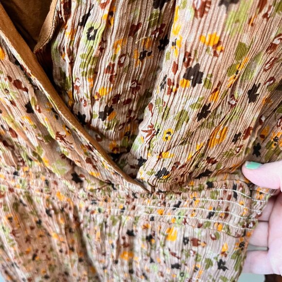 Sézane Womens Abele Midi Dress Long Sleeve 70's Floral Print V-Neck- Sz. US 6‎ - Picture 7 of 7